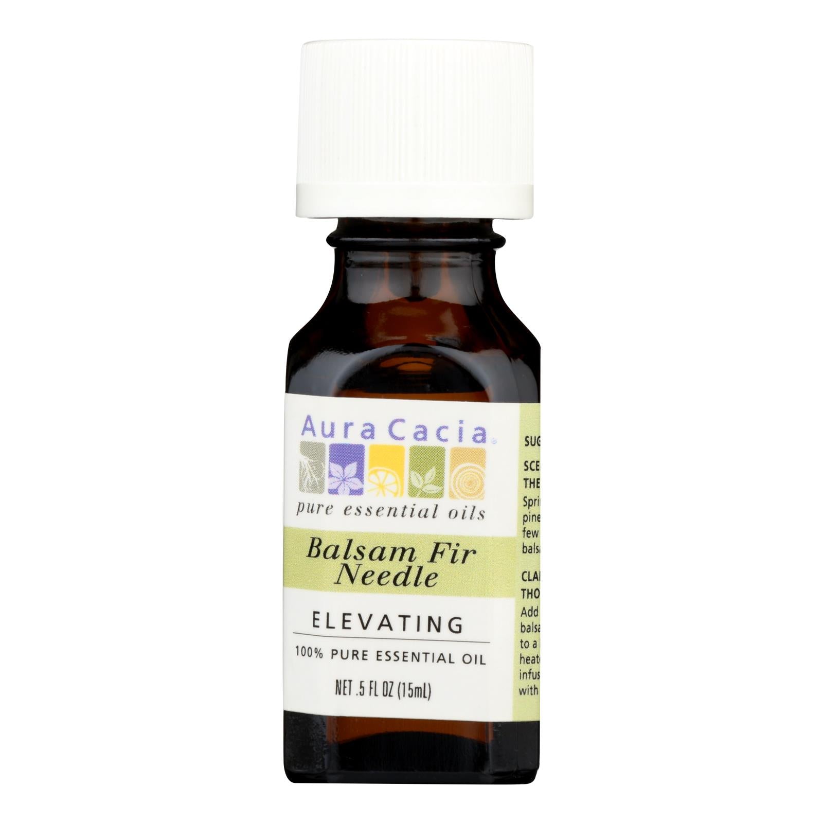Aura Cacia - 100% Pure Essential Oil - Balsam Fir Needle - Elevating - .5 Fl Oz - GreatEagleInc