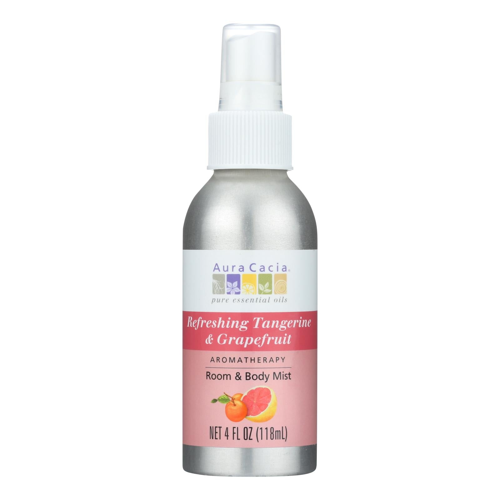 Aura Cacia - Aromatherapy Mist Tangerine Grapefruit - 4 Fl Oz - GreatEagleInc