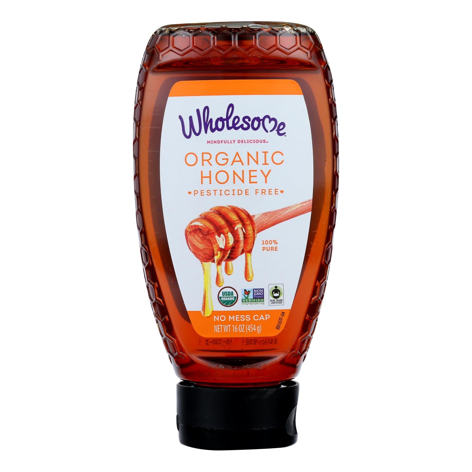 Wholesome Sweeteners Honey - Organic - Amber - Squeeze Bottle - 16 Oz - Case Of 6 - GreatEagleInc