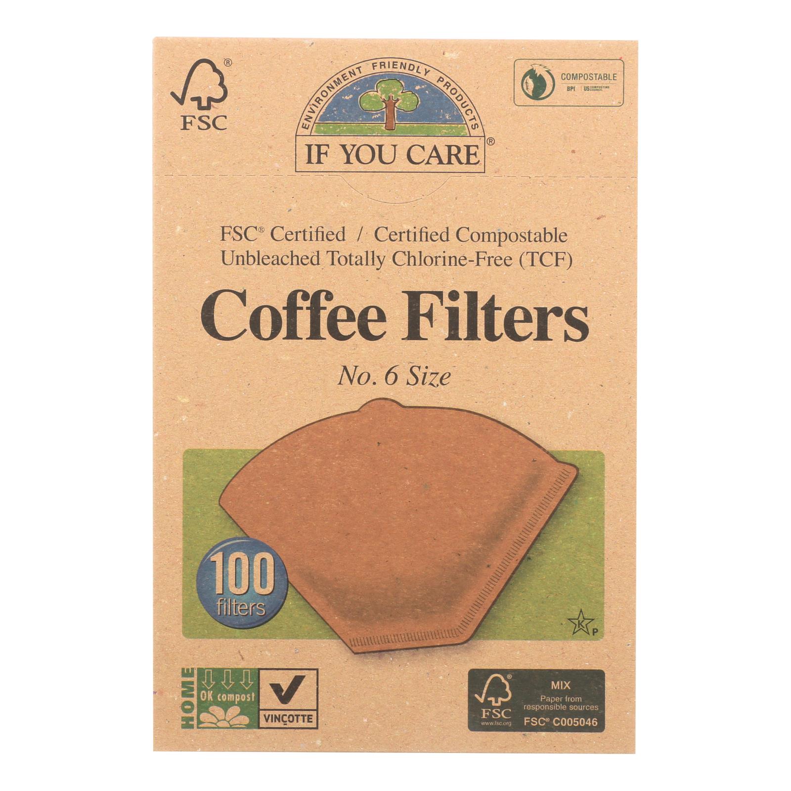 If You Care Coffee Filters - Brown - Cone - Number 6 - 100 Count - GreatEagleInc