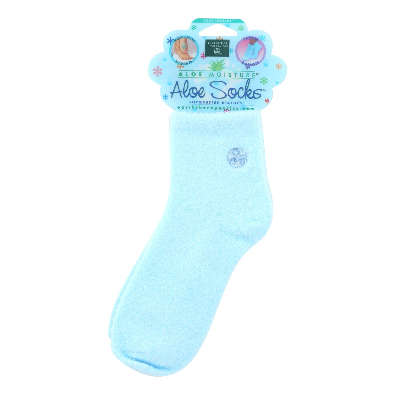 Earth Therapeutics Aloe Socks Blue - 1 Pair - Eco-Friendly Home & Grocery