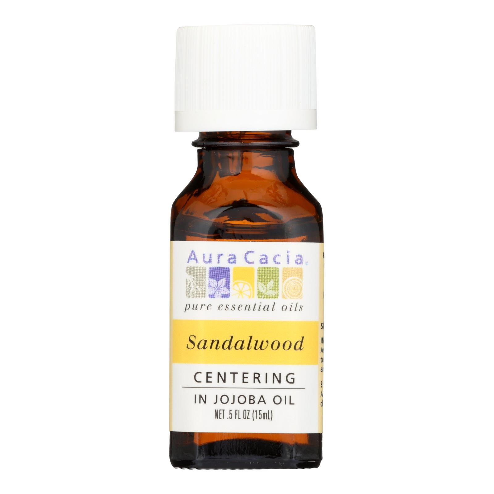 Aura Cacia - Precious Essentials Sandalwood Blended With Jojoba Oil - 0.5 Fl Oz - GreatEagleInc