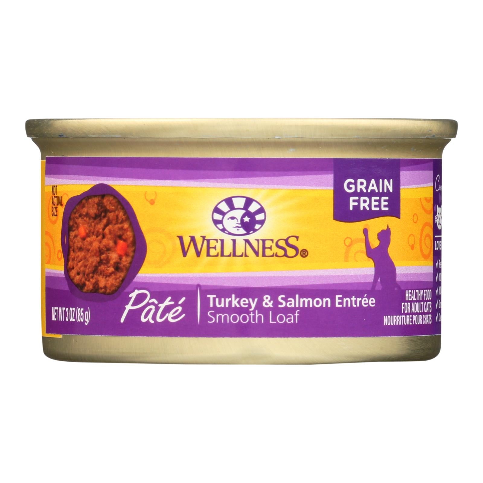 Wellness Pet Products Cat Food - Turkey And Salmon Recipe - Case Of 24 - 3 Oz. - GreatEagleInc