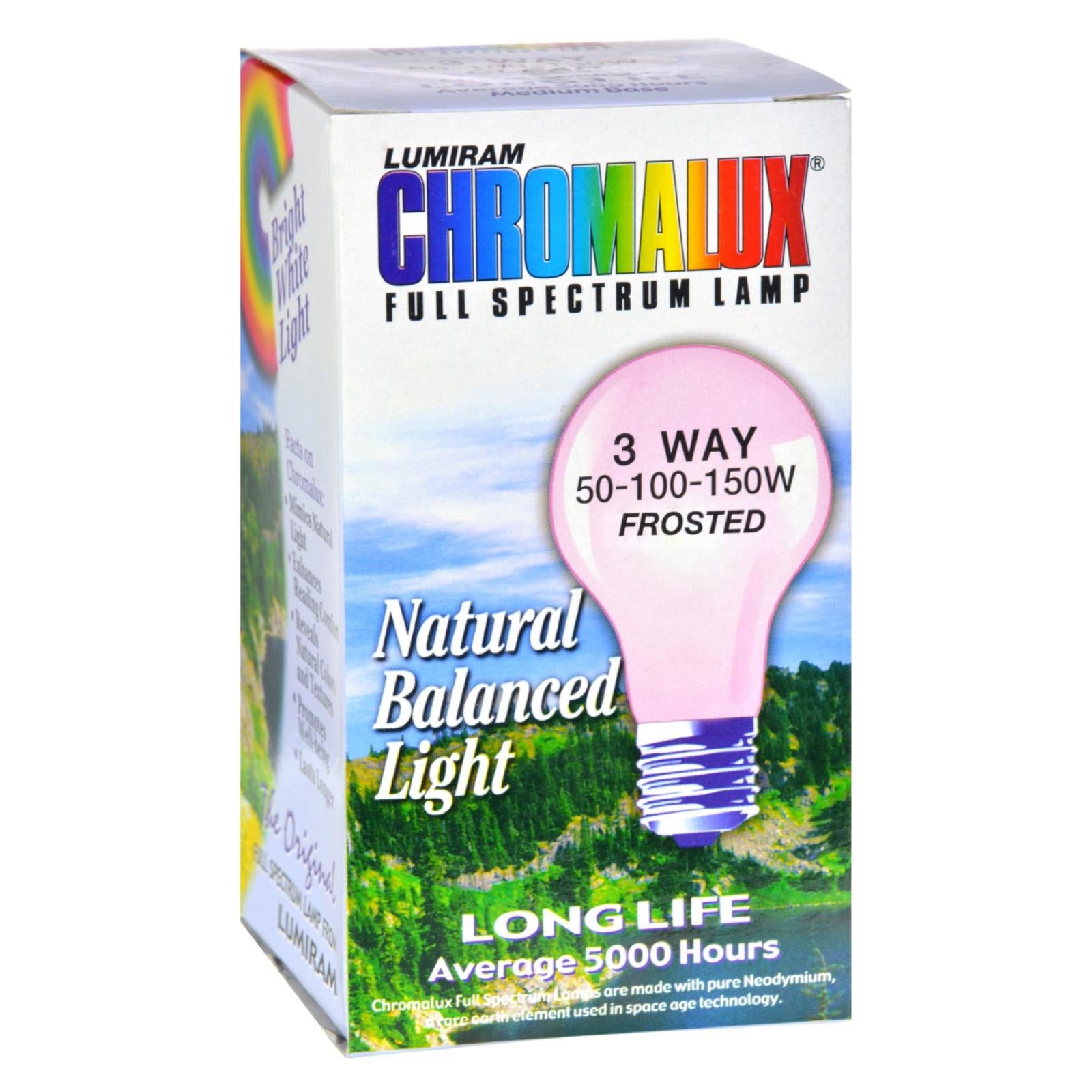 Chromalux Lumiram Full Spectrum 3 Way 50/100/150 Watts - Frosted - 1 Light Bulb - Eco-Friendly Home & Grocery