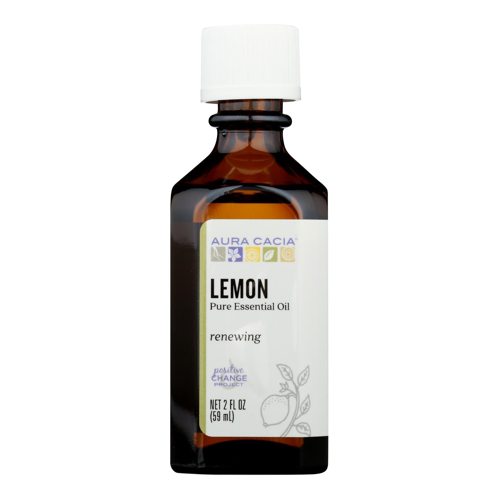 Aura Cacia - Essential Oil - Lemon - 2 Fl Oz - Eco-Friendly Home & Grocery