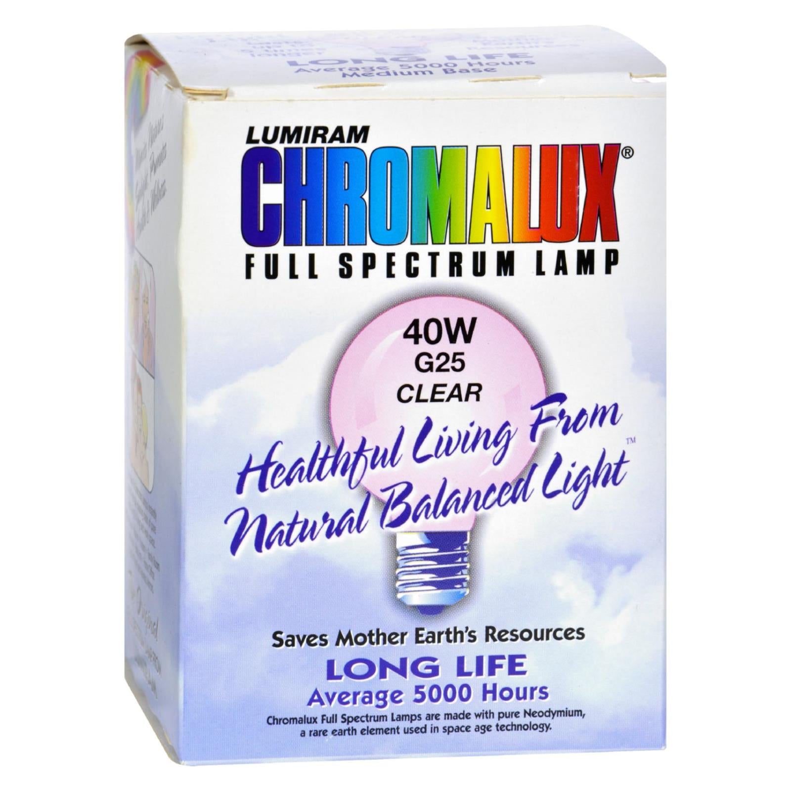 Chromalux Light Bulb Golbe Clear - 40w Bulb. - GreatEagleInc