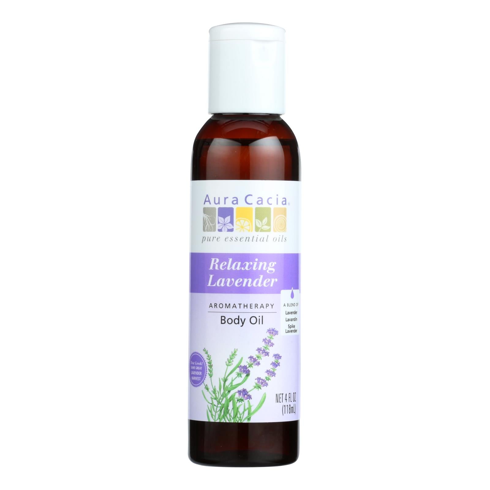Aura Cacia - Aromatherapy Body Oil Lavender Harvest - 4 Fl Oz - GreatEagleInc