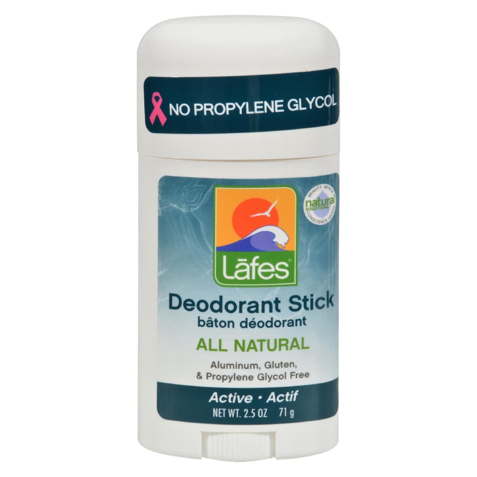 Lafe's Natural And Organic Deodorant Stick With Organic Hemp Oil - 2.5 Oz - GreatEagleInc