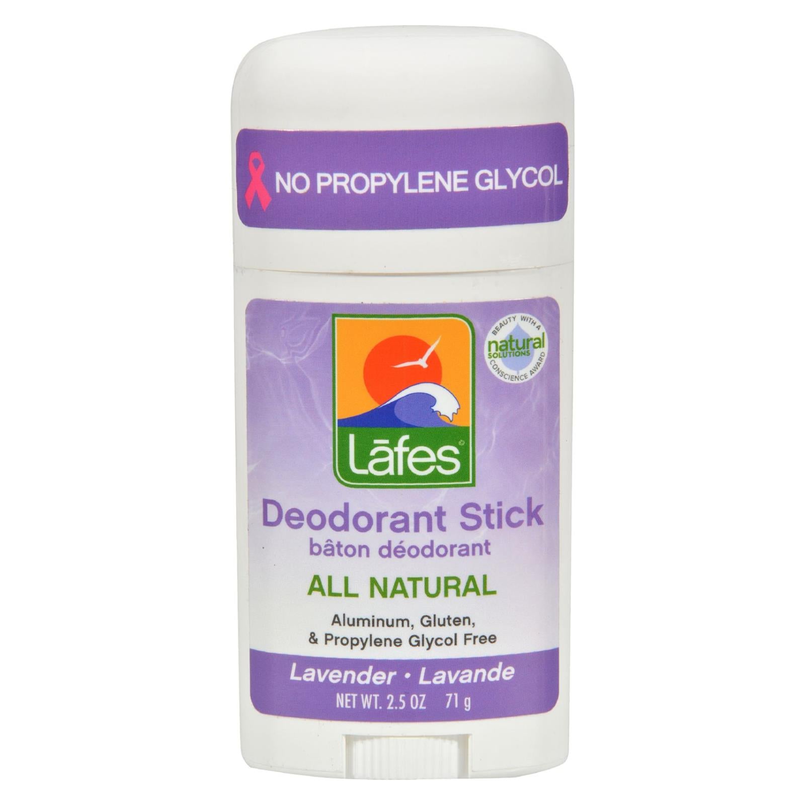 Lafe's Natural Body Care Natural And Organic Deodorant Stick - Lavender - 2.5 Oz - Eco-Friendly Home & Grocery