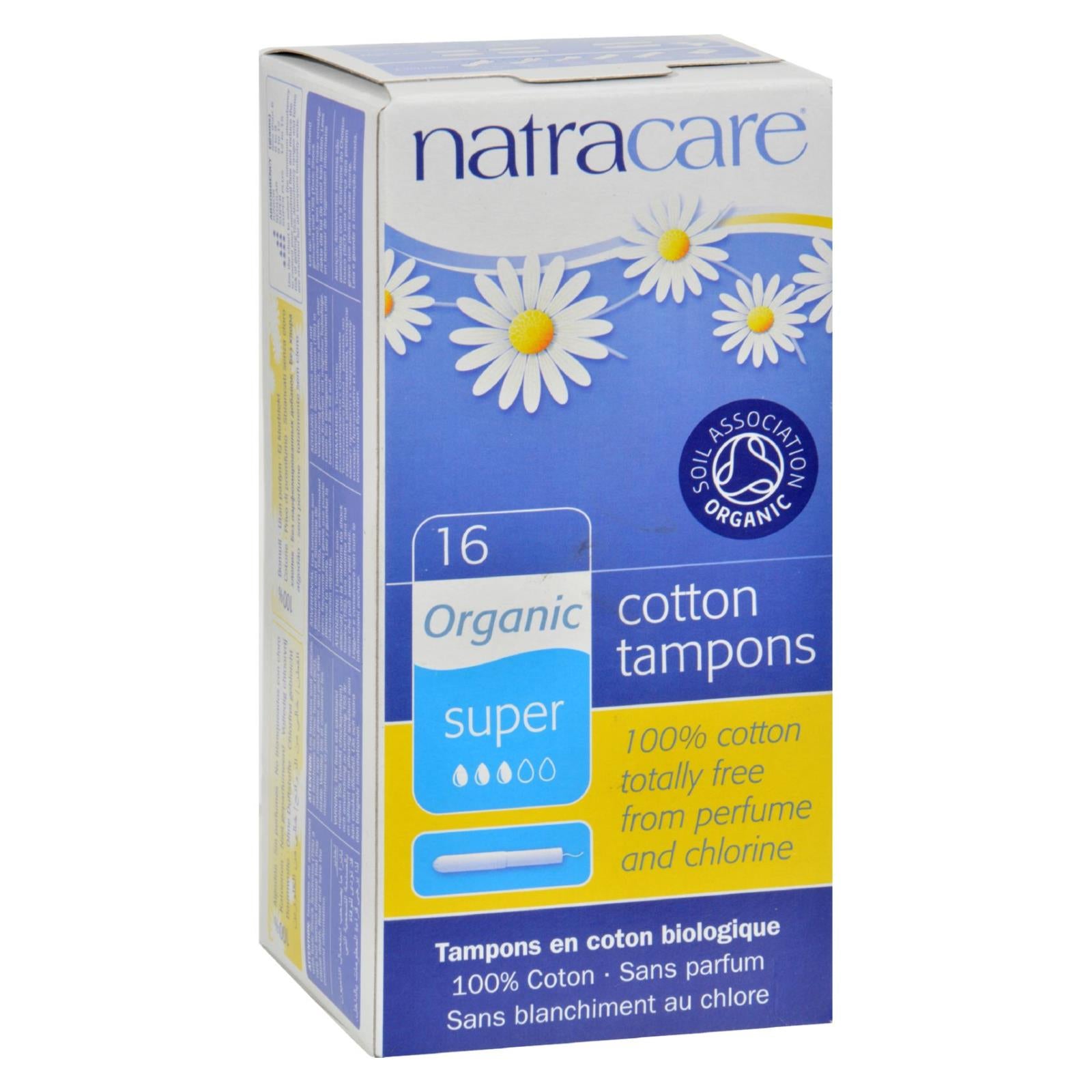 Natracare 100% Organic Cotton Tampons Super W/applicator - 16 Tampons - GreatEagleInc