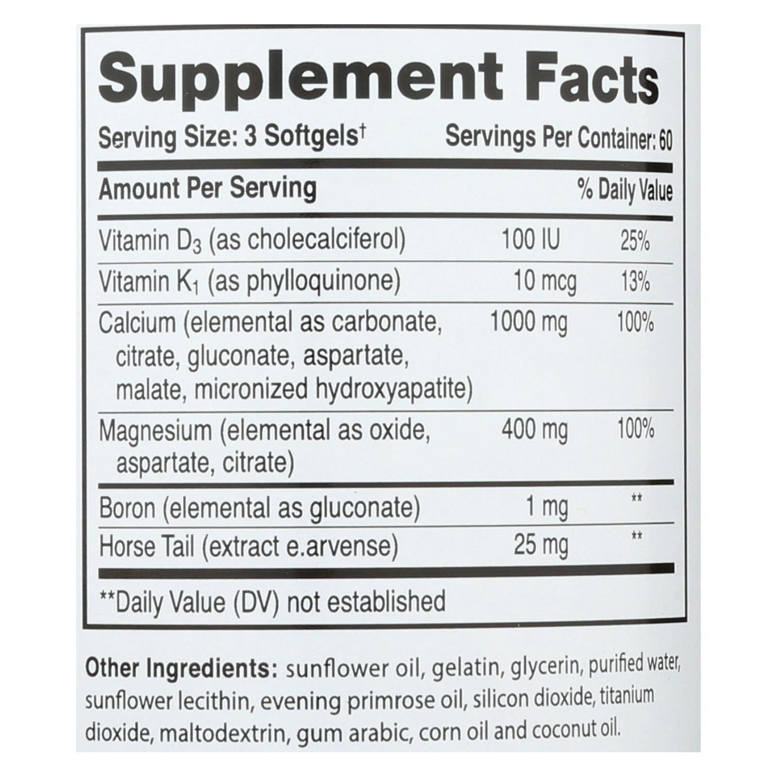 Phyto-therapy Liquid Calcium With Magnesium - 1000 Mg - 180 Softgels - GreatEagleInc