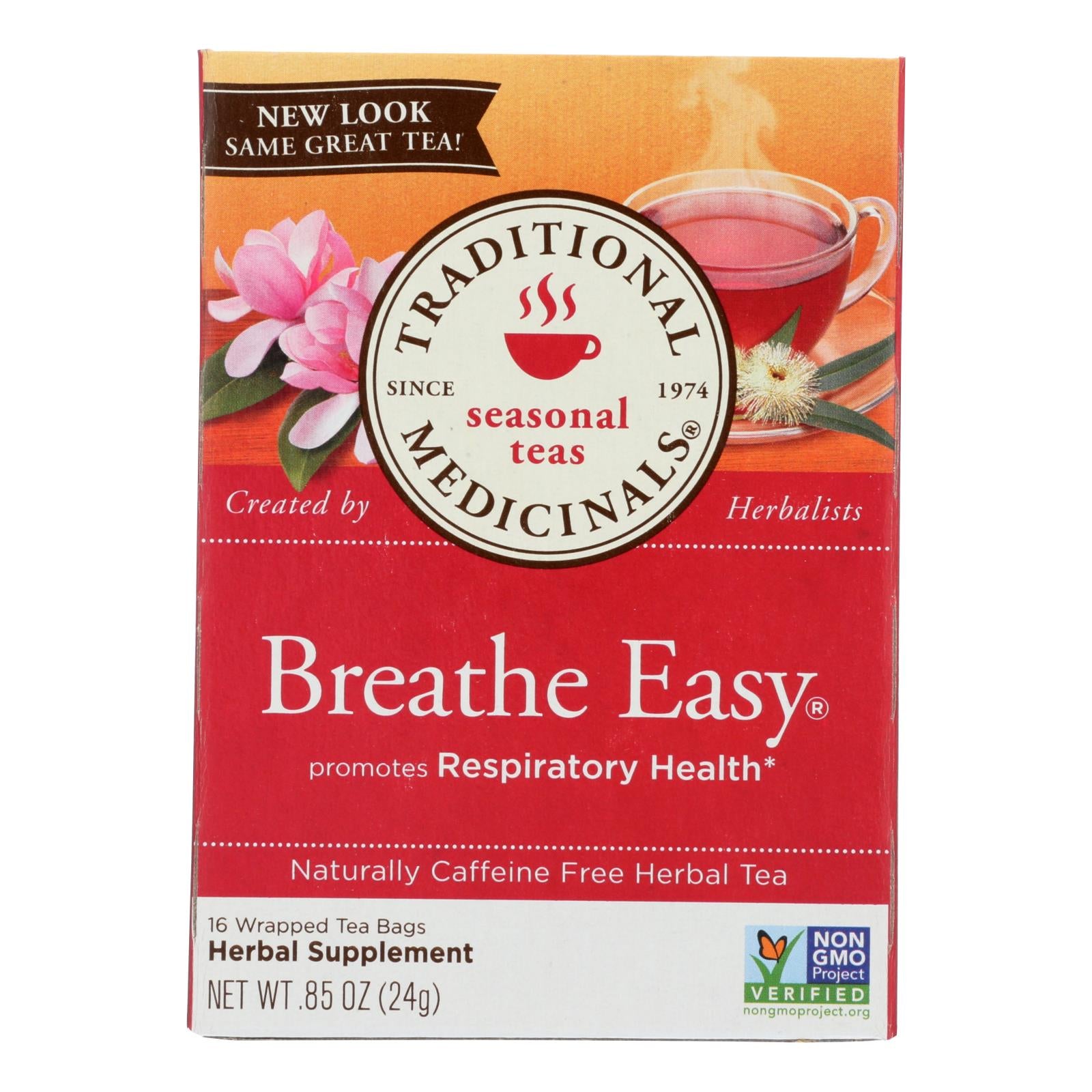 Traditional Medicinals Breathe Easy Herbal Tea - 16 Tea Bags - Case Of 6 - GreatEagleInc