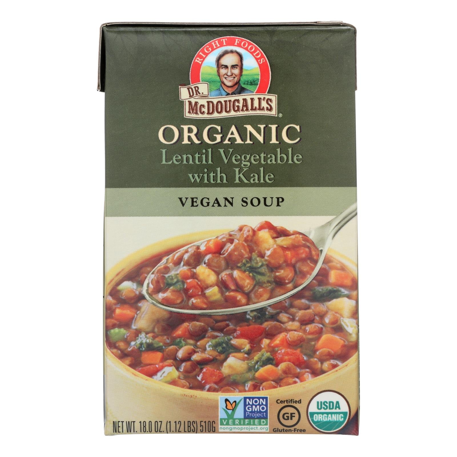 Dr. Mcdougall's Organic Lentil Vegetable Soup - Case Of 6 - 18 Oz. - GreatEagleInc