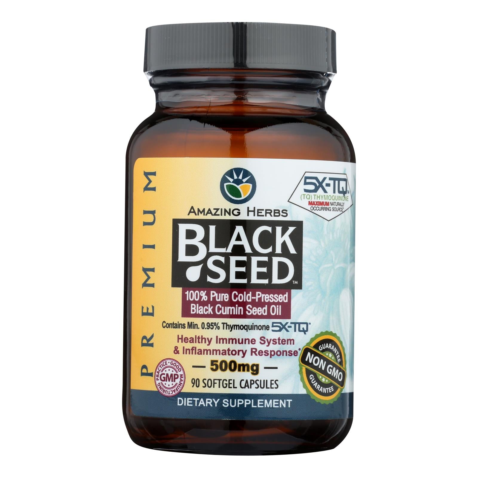 Amazing Herbs - Black Seed Black Cumin Seed Oil - 90 Softgels - GreatEagleInc