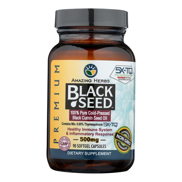 Amazing Herbs - Black Seed Black Cumin Seed Oil - 90 Softgels - GreatEagleInc