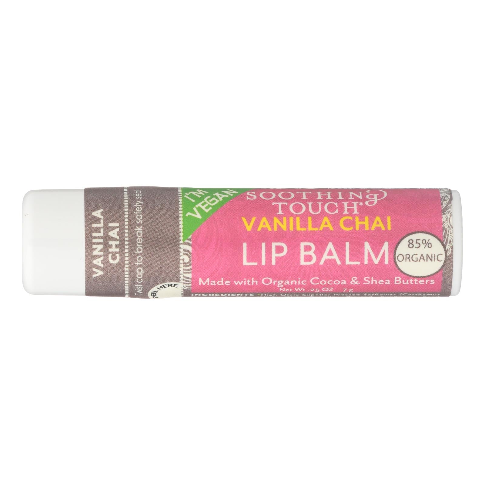 Soothing Touch Lip Balm - Vegan Vanilla Chai - Case Of 12 - .25 Oz - GreatEagleInc