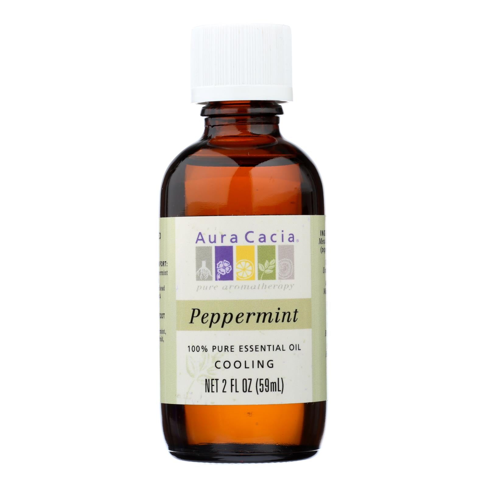 Aura Cacia - Peppermint Pure Essential Oil - 2 Fl Oz - GreatEagleInc