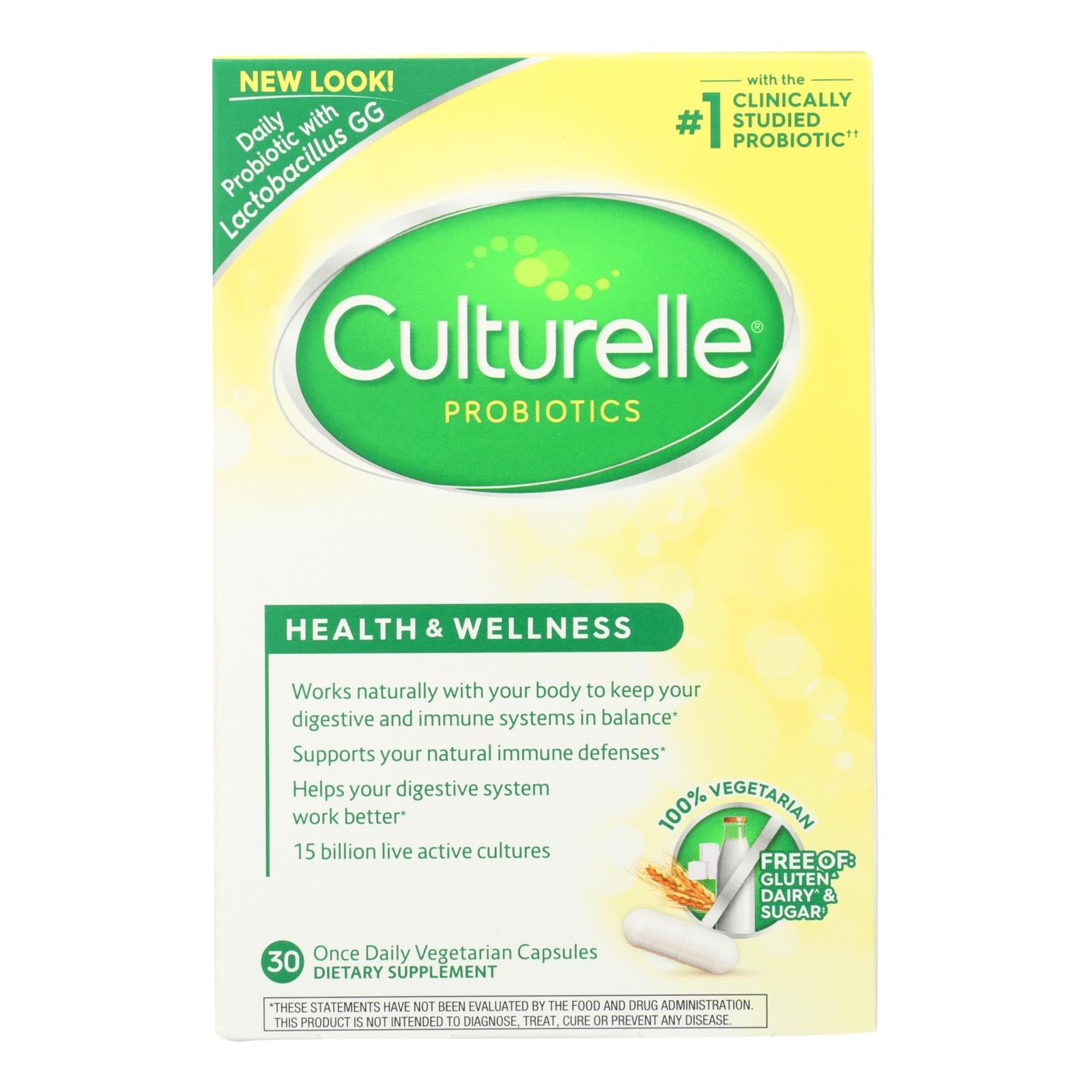 Culturelle - Probiotic - 30 Vegetable Capsules - GreatEagleInc