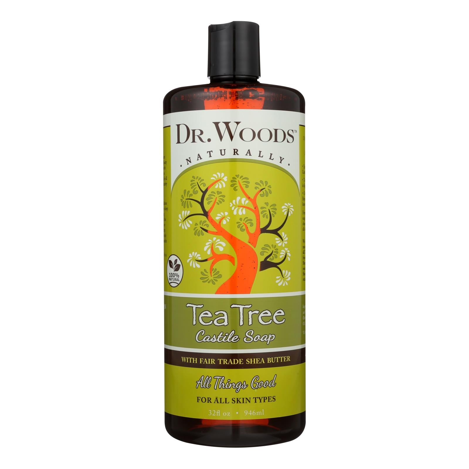 Dr. Woods Shea Vision Pure Castile Soap Tea Tree - 32 Fl Oz - Eco-Friendly Home & Grocery