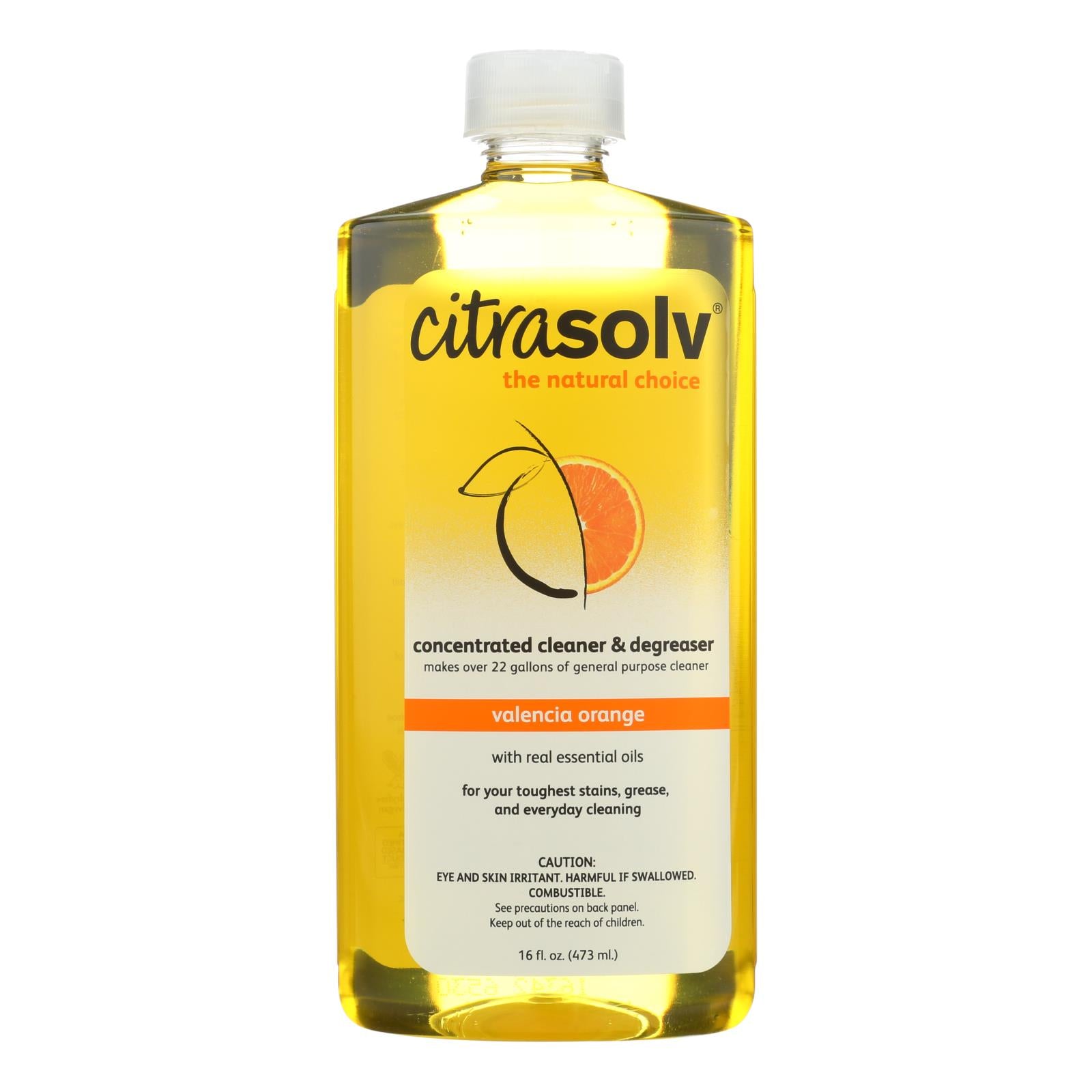 Citrasolv Natural Cleaner And Degreaser Concentrate - Valencia Orange - 16 Oz - GreatEagleInc