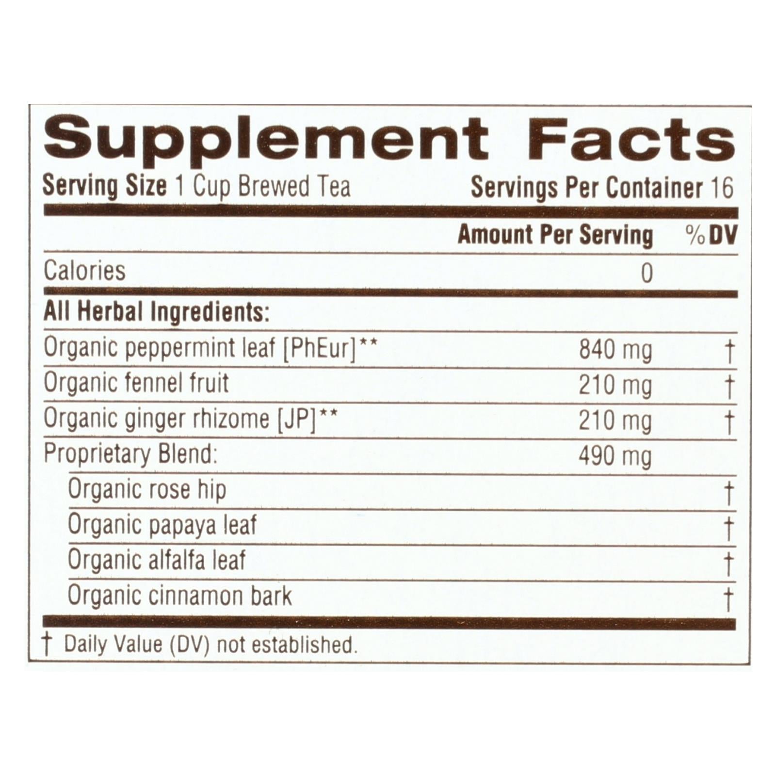 Traditional Medicinals Belly Comfort Peppermint - Caffeine Free - Case Of 6 - 16 Bags - GreatEagleInc