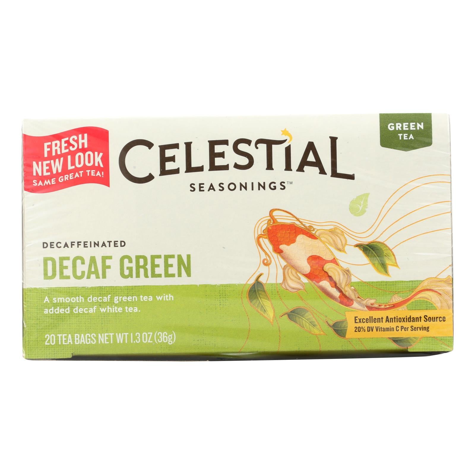 Celestial Seasonings Green Tea Caffeine Free - 20 Tea Bags - Case Of 6 - GreatEagleInc