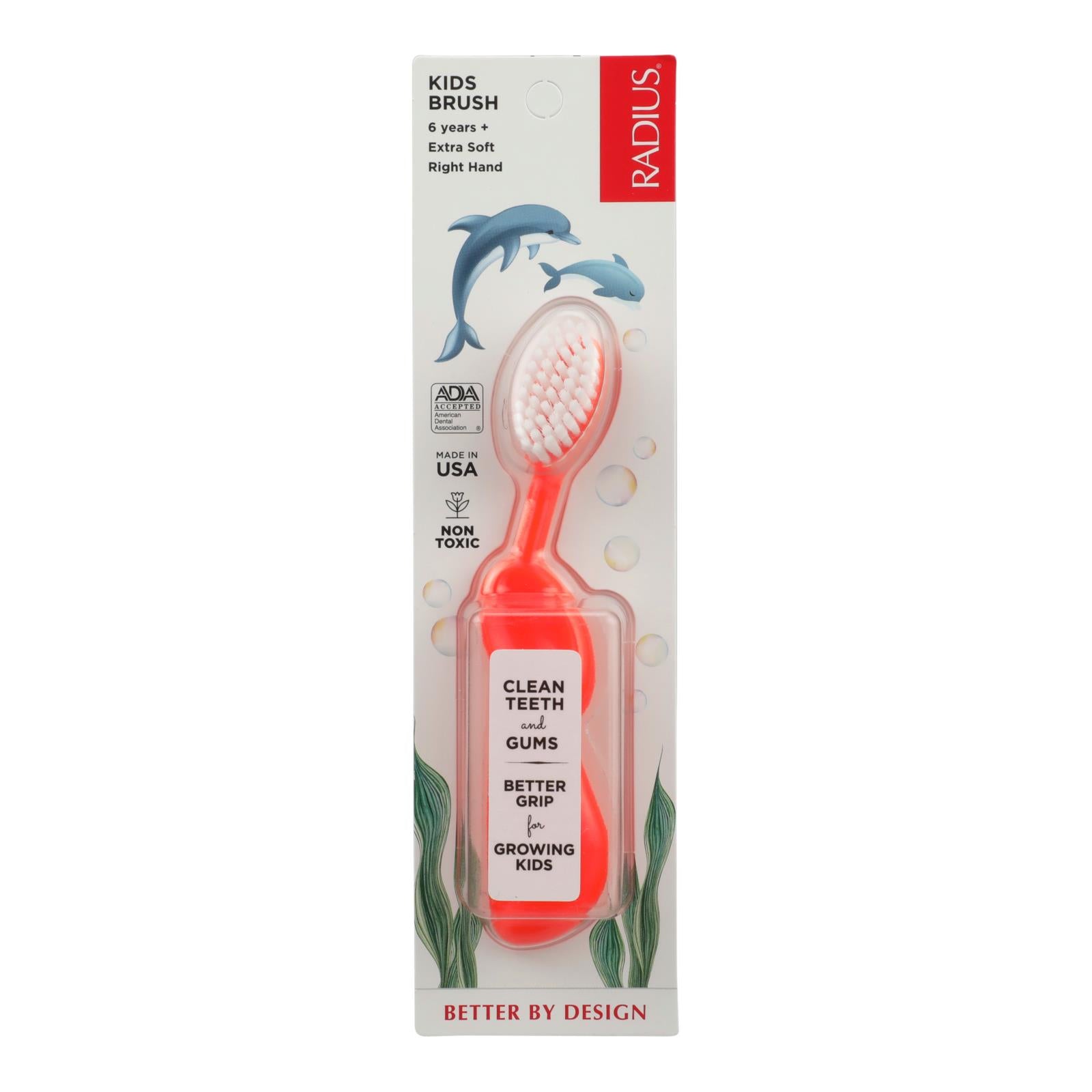 Radius - Kidz Toothbrush (soft Bristles) - 1 Toothbrush - Case Of 6 - GreatEagleInc