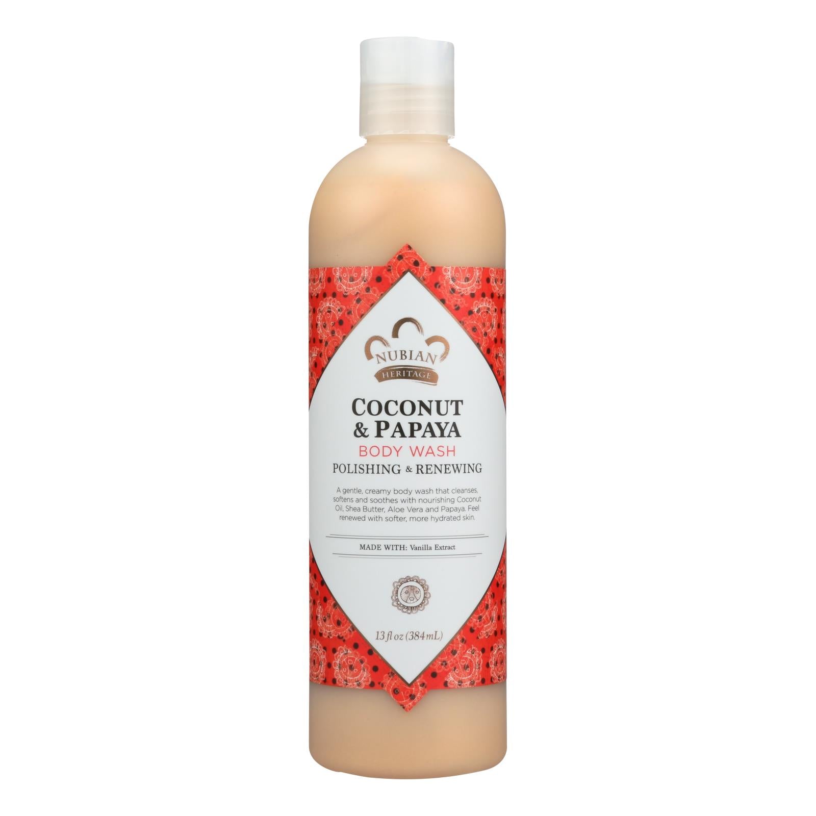 Nubian Heritage Body Wash Coconut And Papaya - 13 Fl Oz - GreatEagleInc