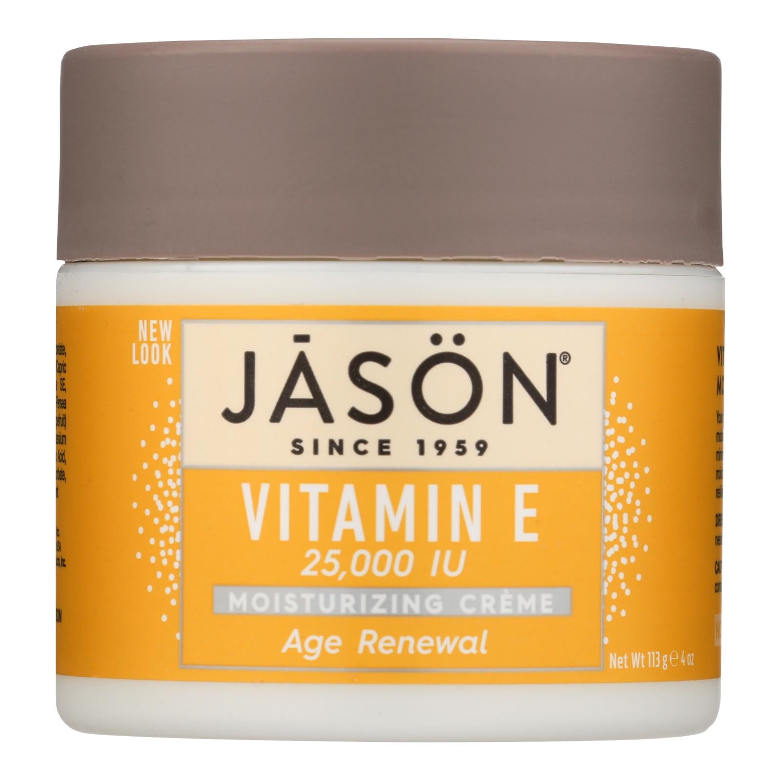 Jason Moisturizing Creme Vitamin E Age Renewal Fragrance Free - 25000 Iu - 4 Oz - GreatEagleInc