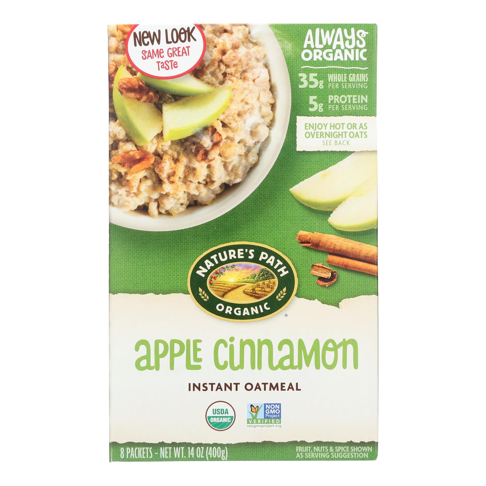 Nature's Path Hot Oatmeal - Apple Cinnamon - Case Of 6 - 14 Oz. - GreatEagleInc