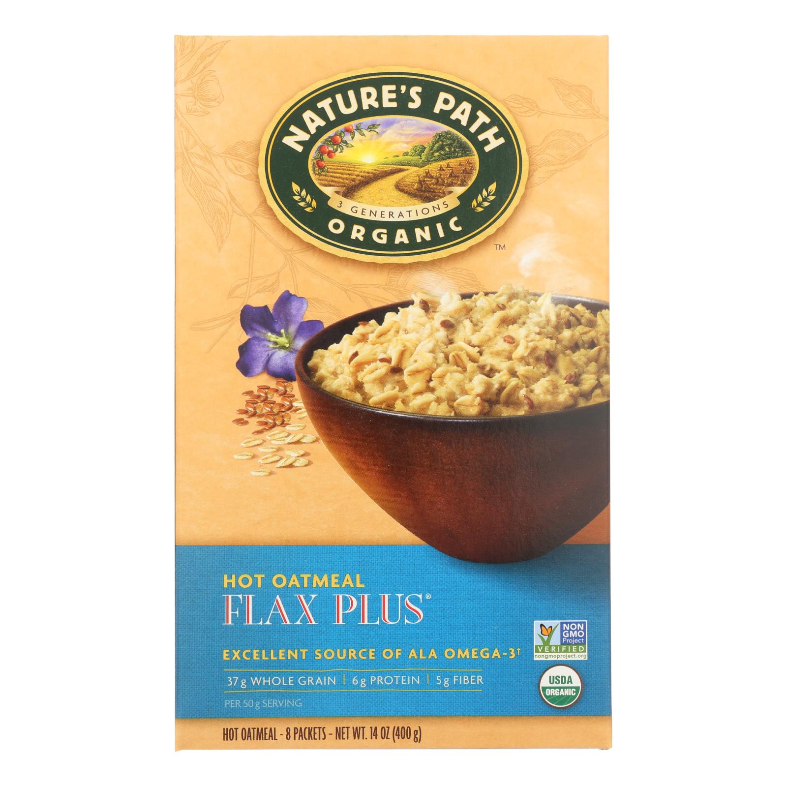Nature's Path Hot Oatmeal - Flax Plus - Case Of 6 - 14 Oz. - GreatEagleInc