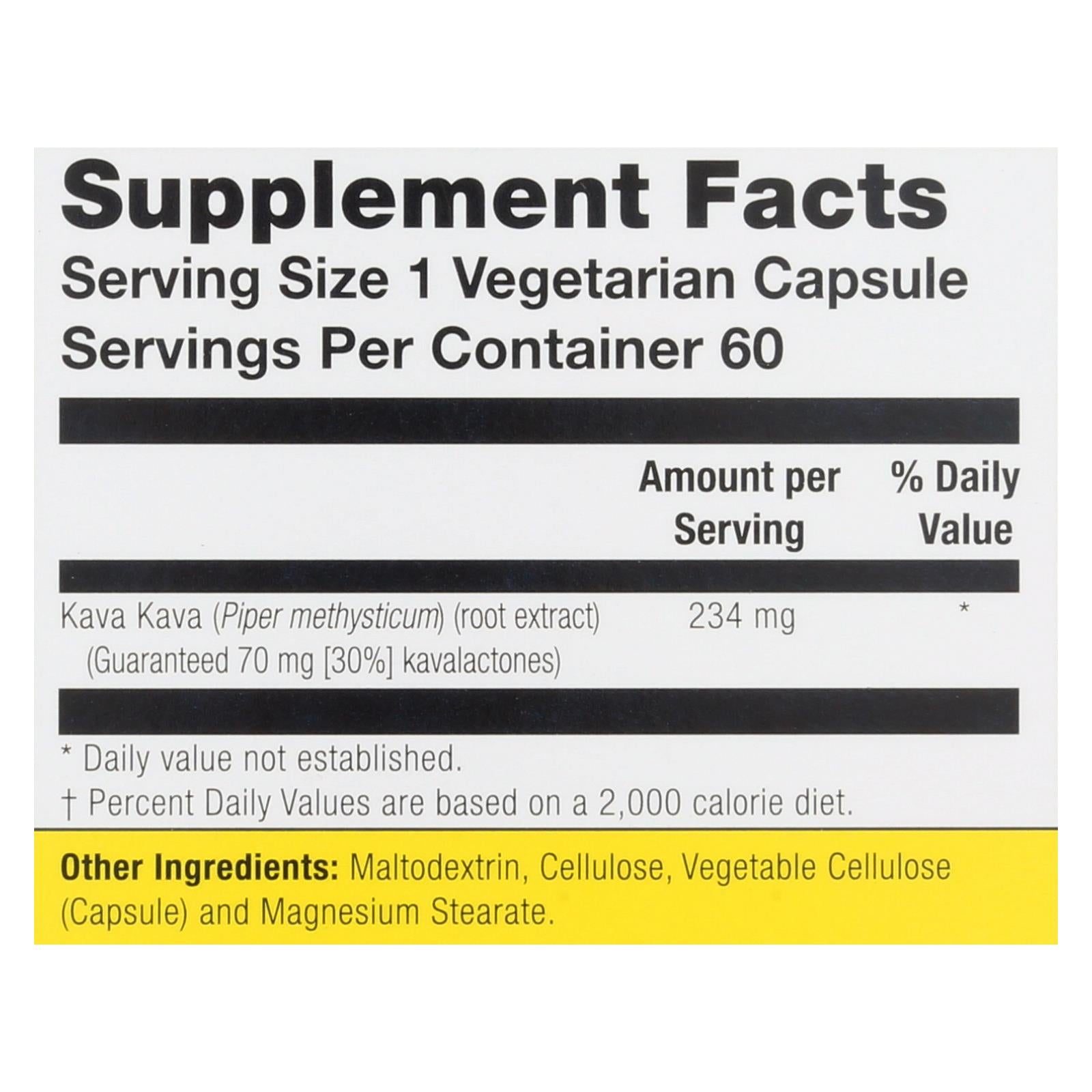 Natural Balance Kava Kava Root Extract - 60 Vegetarian Capsules - GreatEagleInc