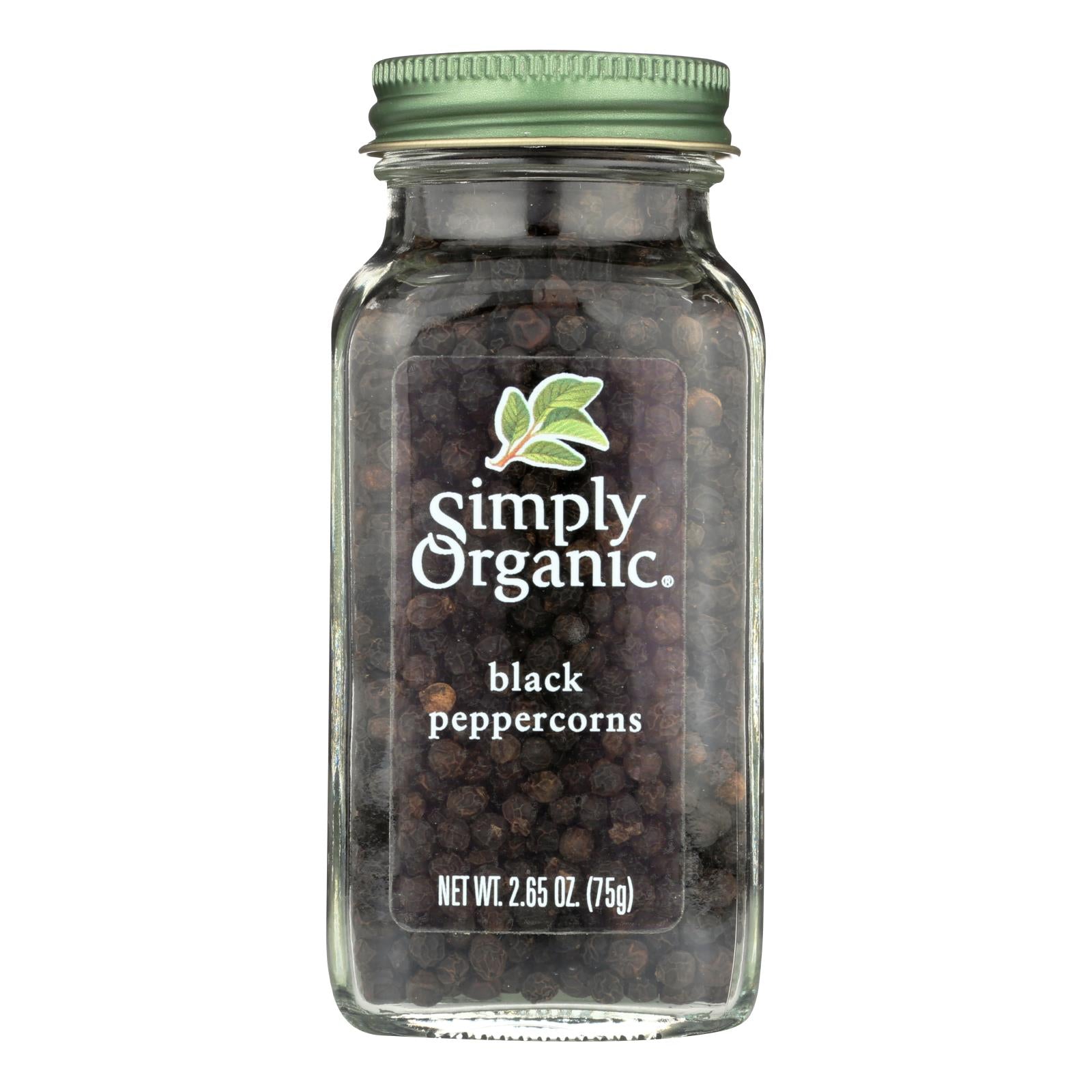 Simply Organic Black Peppercorns - Case Of 6 - 2.65 Oz. - GreatEagleInc