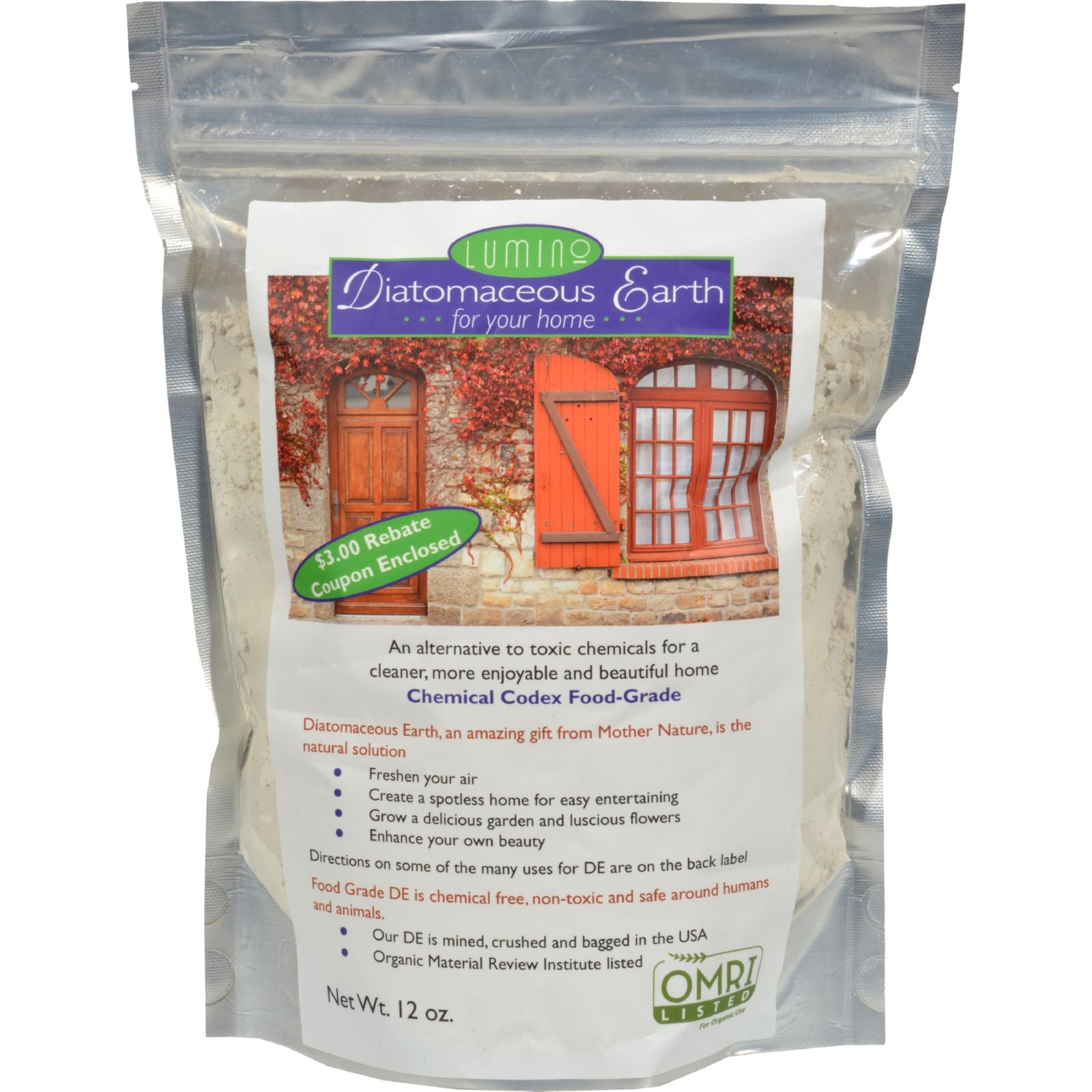 Lumino Diatomaceous Earth For Your Home - 12 Oz - GreatEagleInc