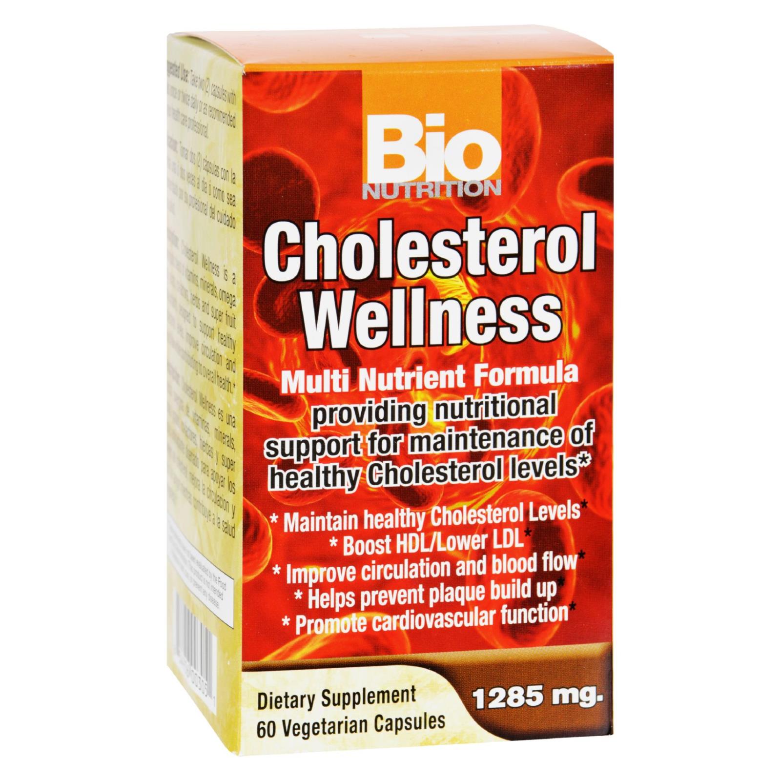 Bio Nutrition - Cholesterol Wellness - 60 Vegetarian Capsules - Eco-Friendly Home & Grocery