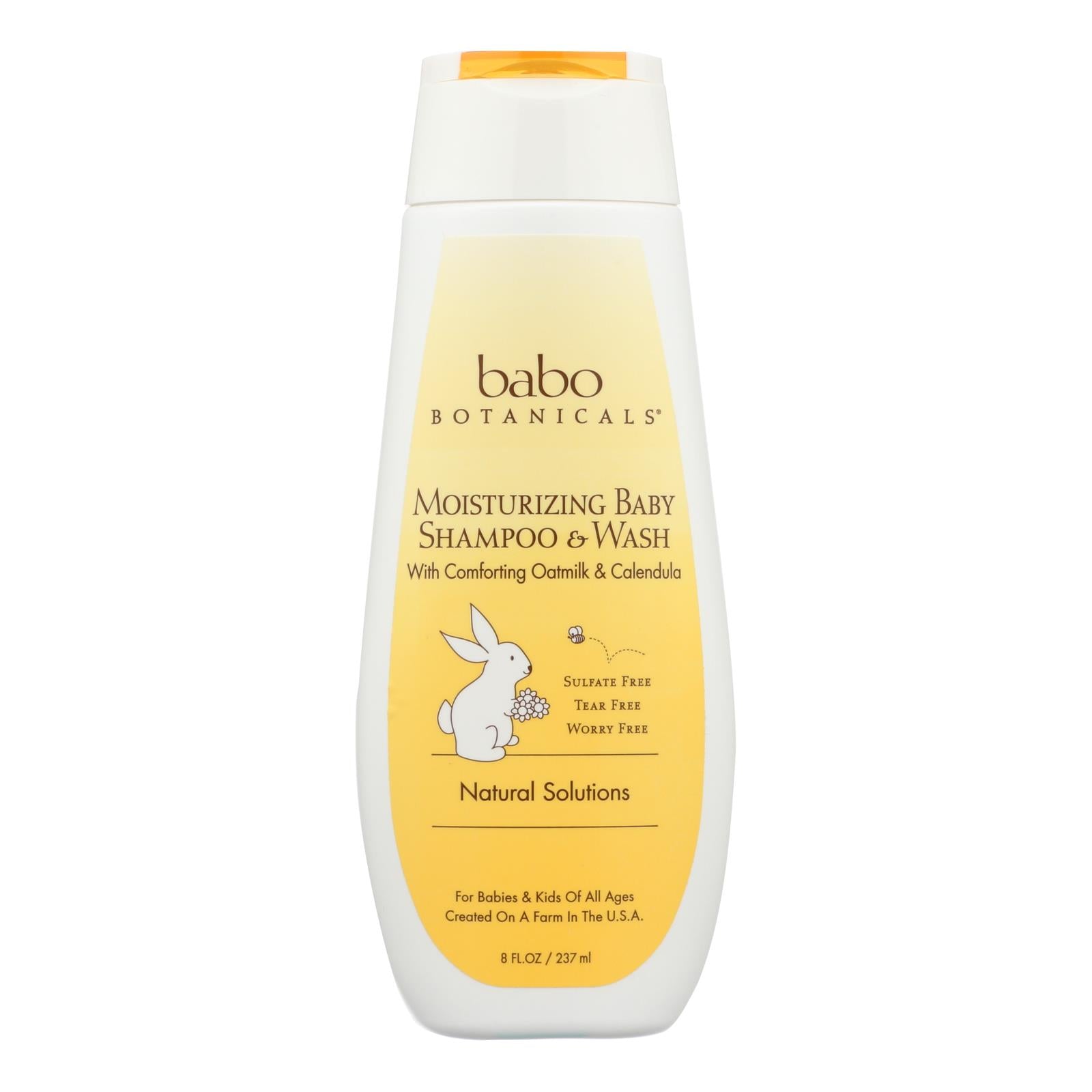 Babo Botanicals - Moisturizing Baby Shampoo And Wash - Oatmilk Calendula - 8 Fl Oz - GreatEagleInc