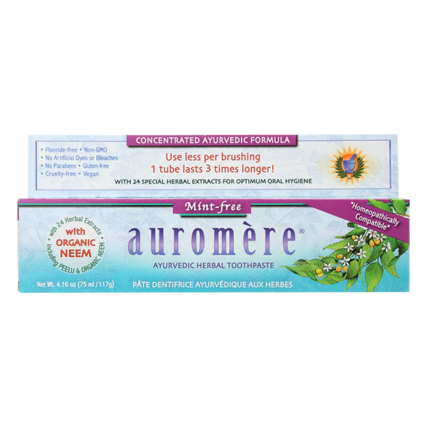 Auromere Toothpaste - Mint-free - Case Of 1 - 4.16 Oz. - GreatEagleInc