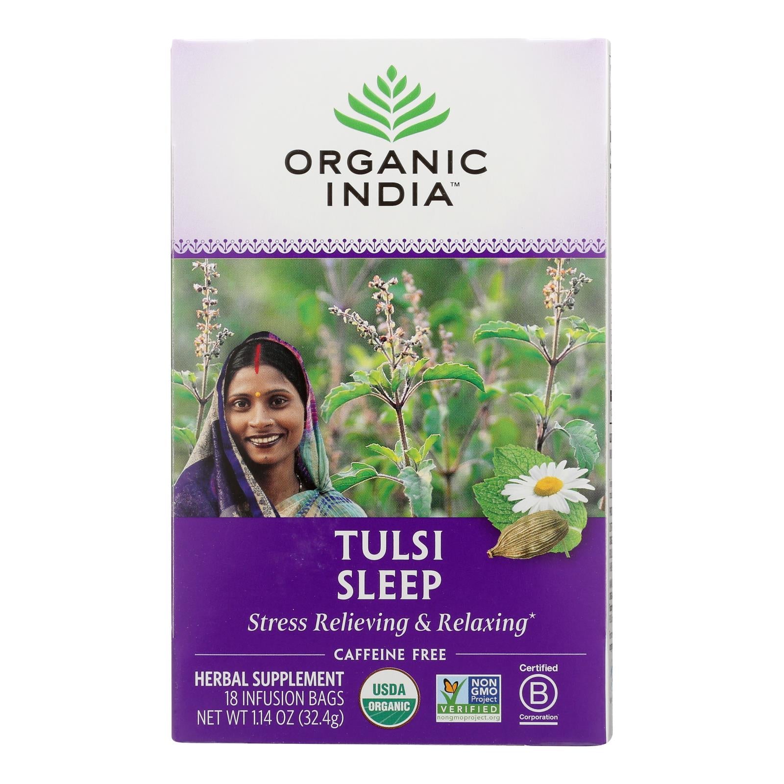 Organic India Tulsi True Wellness Sleep Tea - 18 Tea Bags - Case Of 6 - GreatEagleInc