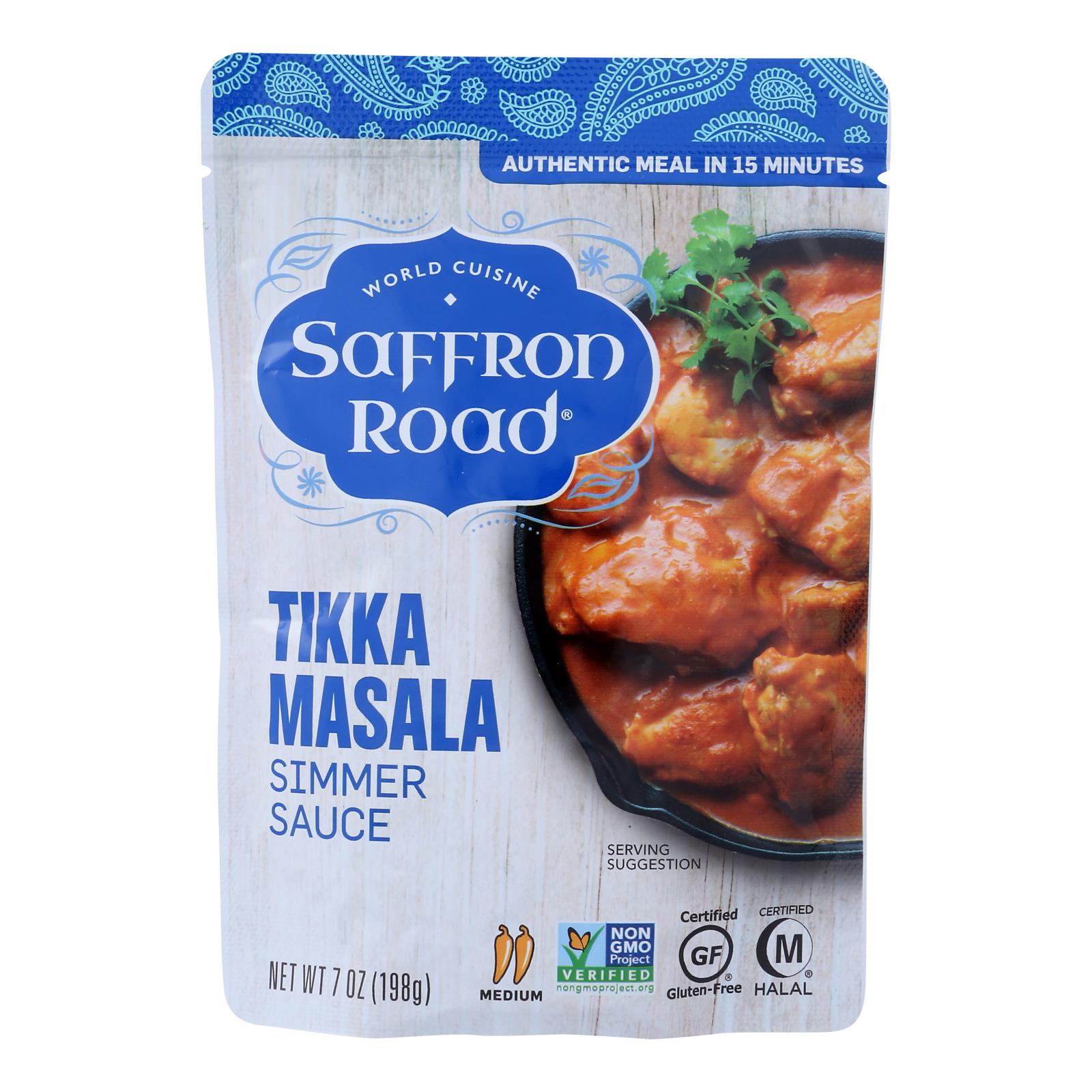 Saffron Road Simmer Sauce - Tikka Masala - Case Of 8 - 7 Fl Oz. - GreatEagleInc