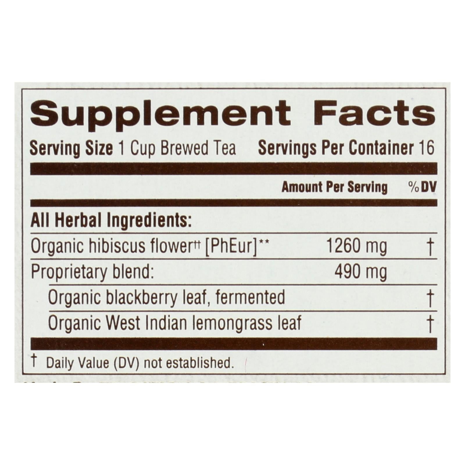 Traditional Medicinals Organic Herbal Tea - Hibiscus - Case Of 6 - 16 Bags - GreatEagleInc
