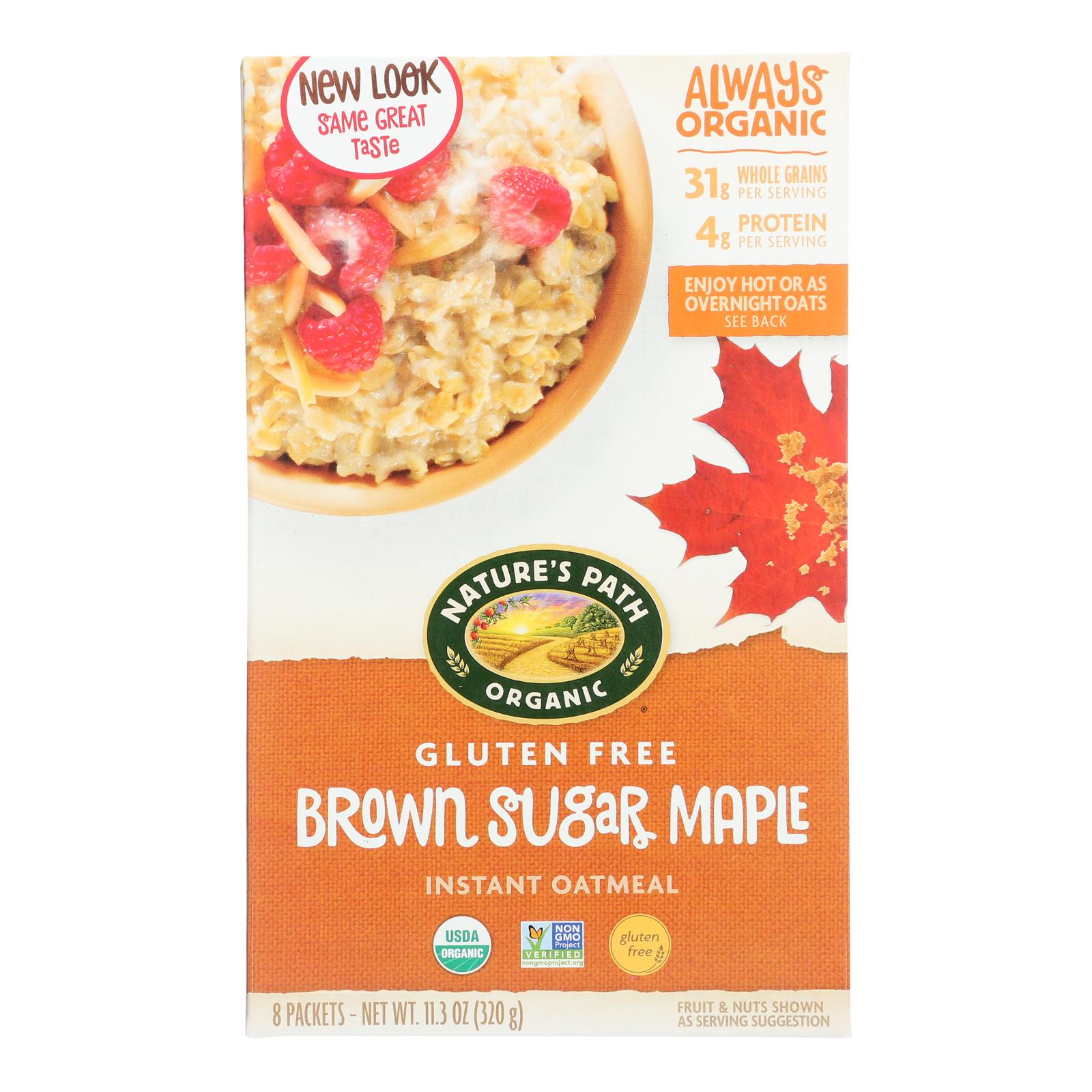 Nature's Path Organic Hot Oatmeal - Brown Sugar Maple - Case Of 6 - 11.3 Oz. - GreatEagleInc