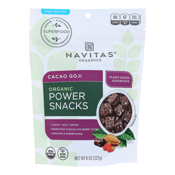 Navitas Naturals Snacks - Organic - Power - Cacao Goji - 8 Oz - Case Of 12 - Eco-Friendly Home & Grocery