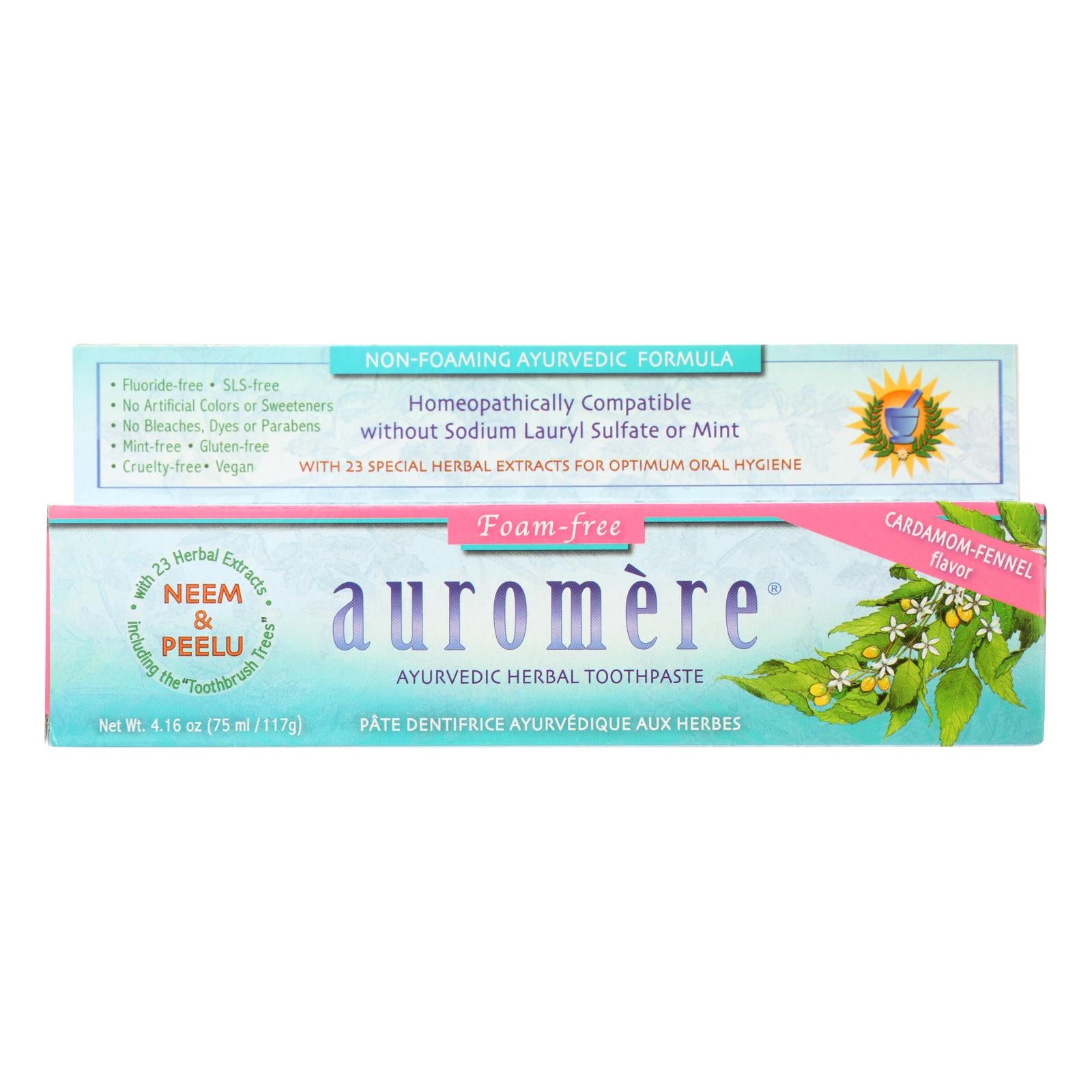 Auromere Toothpaste - Foam-free Cardamom-fennel - Case Of 1 - 4.16 Oz. - GreatEagleInc