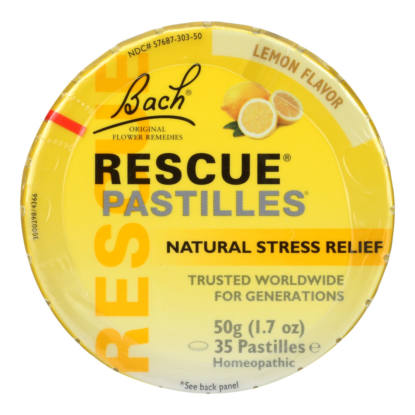 Bach Rescue Remedy Pastilles - Lemon - 50 Grm - Case Of 12 - GreatEagleInc
