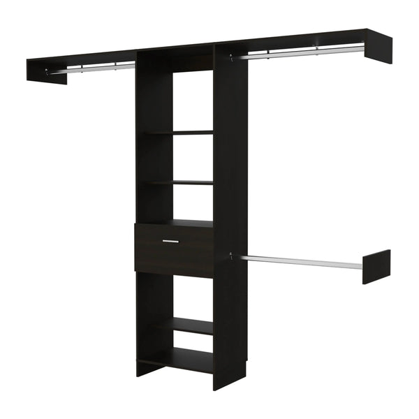 98" Black Multi-Tier Wood Closet System Homeroots Office