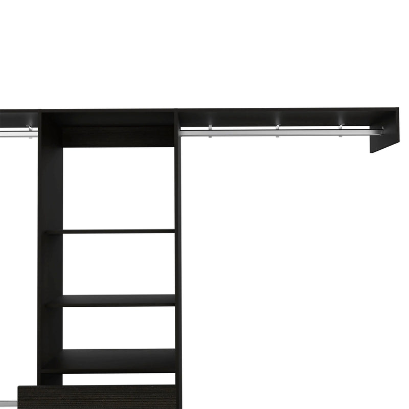 98" Black Multi-Tier Wood Closet System Homeroots Office