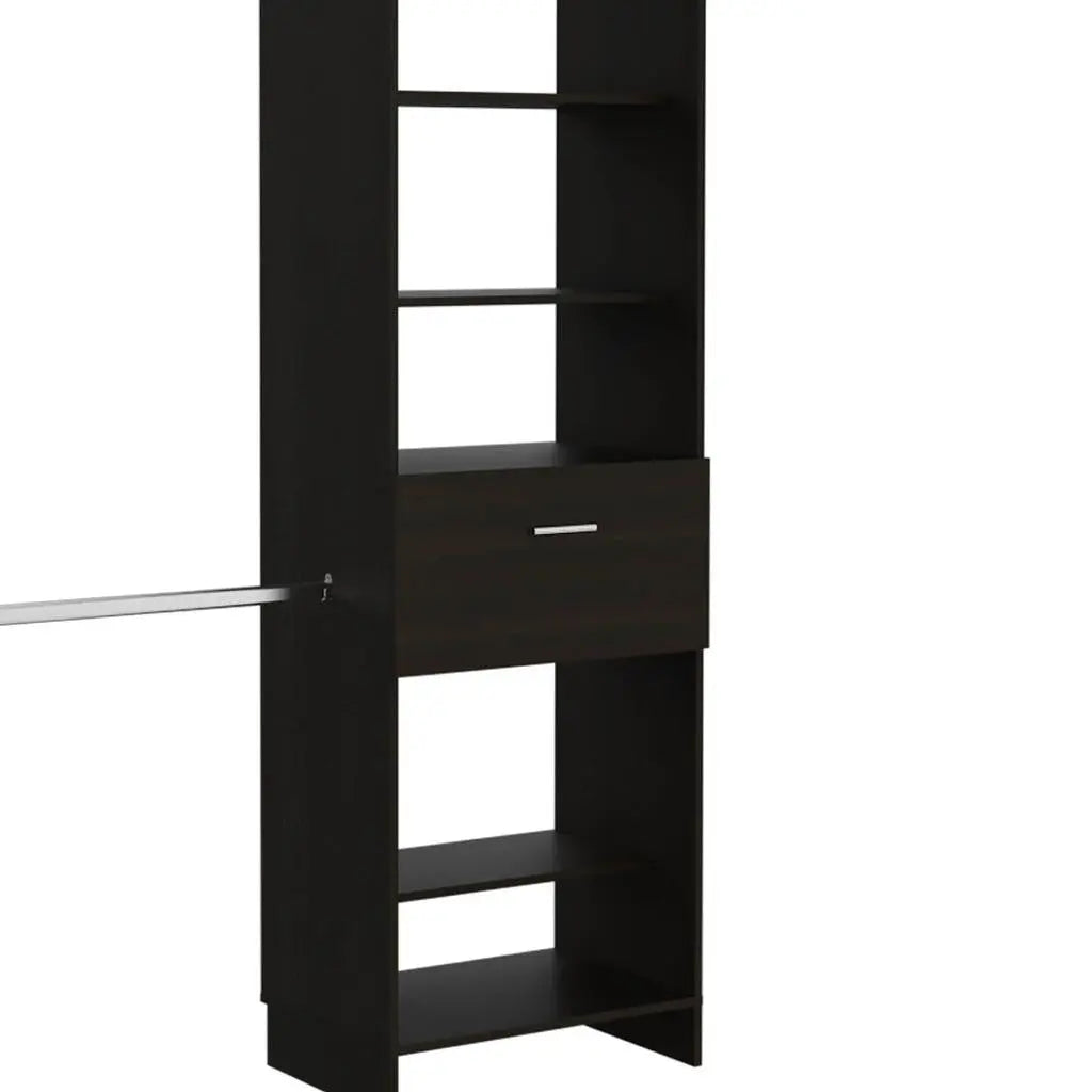 98" Black Multi-Tier Wood Closet System Homeroots Office