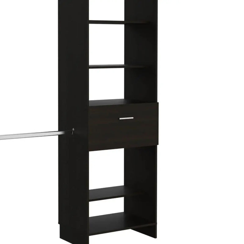 98" Black Multi-Tier Wood Closet System Homeroots Office