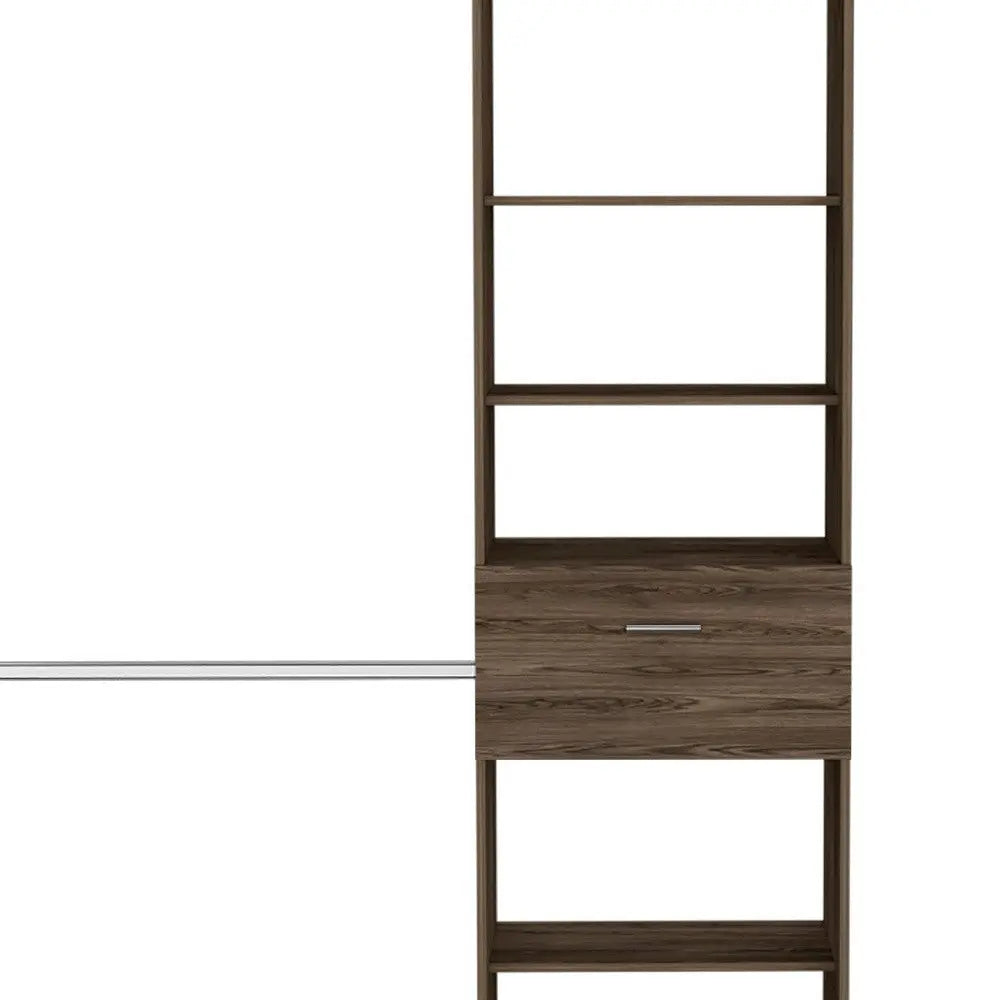 98" Brown Wood Closet System Homeroots Office