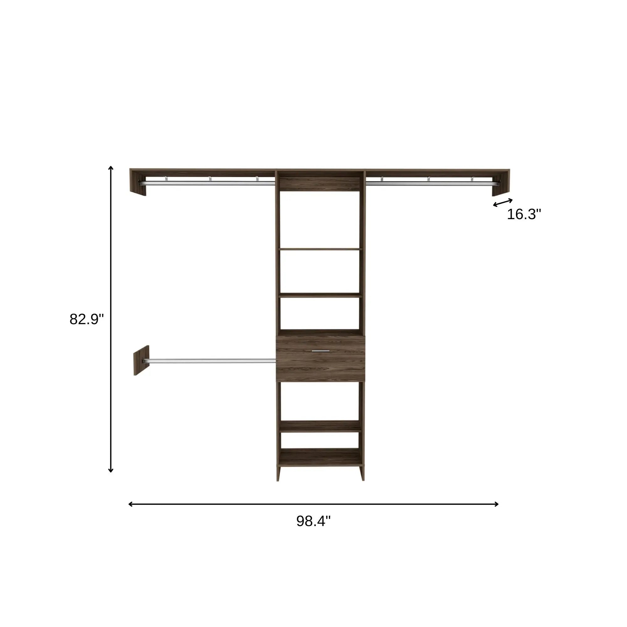 98" Brown Wood Closet System Homeroots Office